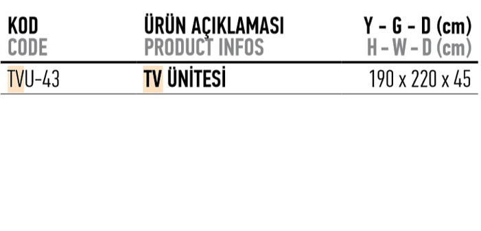 Tv Ünitesi Ölçü